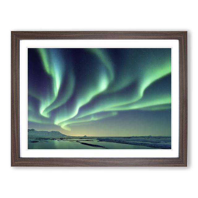 XH1022-7469X Righteous Aurora Borealis - Single Picture Frame Painting 17 Stories Size: 46cm H x 64cm W x 2cm D, Frame Colour: Walnut on Productcaster.