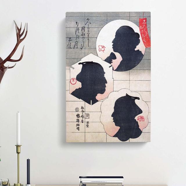 Silhouettes by Utagawa Kuniteru - Wrapped Canvas Painting Print East Urban Home Size: 76cm H x 50cm W x 3cm D on Productcaster.