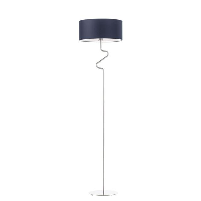 166 cm Stehlampe Esmerelda Fairmont Park Schirmfarbe: Navyblau, Gestellausführung: Hellgrau on Productcaster.