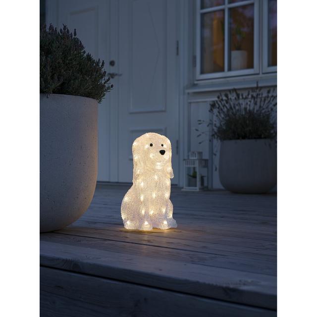 Festive Acrylic Dog with 40 Warm White LEDs - 31cm, Outdoor or Indoor, IP44 Konstsmide on Productcaster.