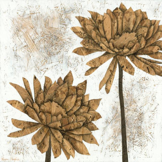 Whitewashed Dahlias II by Megan Meagher - Wrapped Canvas Art Prints Rosalind Wheeler Size: 76cm H x 76cm W x 3.8cm D on Productcaster.