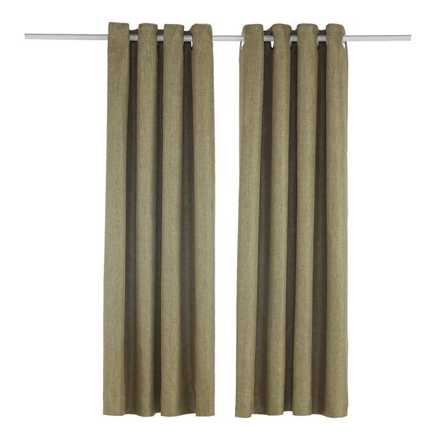 Polyester Sheer Grommet Curtain Pair Paoletti Size per Panel: 117 W x 183 D cm, Colour: Green on Productcaster.