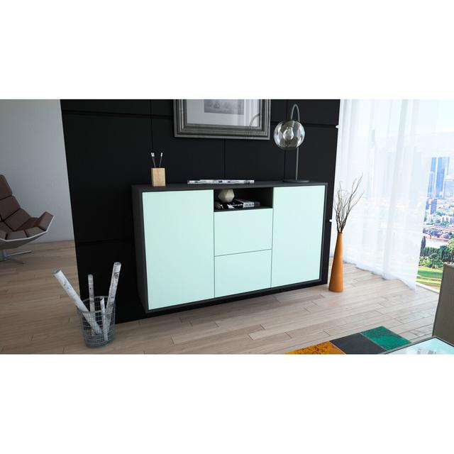 Rohan Sideboard Brayden Studio Colour (Body/Front): Black/Light Blue on Productcaster.