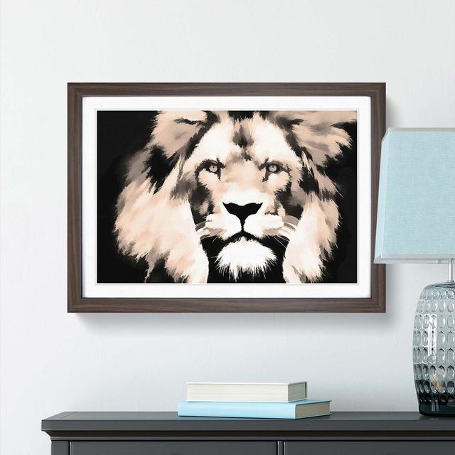 Lion in Abstract - Picture Frame Graphic Art Print East Urban Home Size: 35cm H x 50cm W x 2cm D, Frame Option: Walnut on Productcaster.