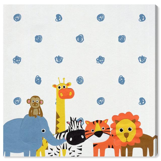 Animals In The Rain - Wrapped Canvas Graphic Art Print East Urban Home Size: 109.2 cm H x 109.2 cm W x 3.8 cm D on Productcaster.