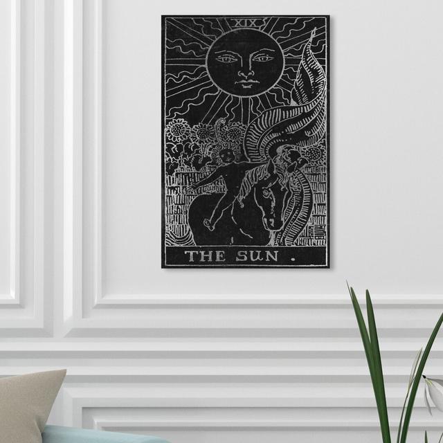 'The Sun Tarot Silver' Graphic Art on Wrapped Canvas East Urban Home Size: 38 cm H x 25 cm W on Productcaster.