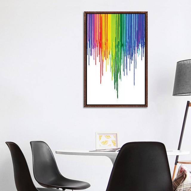 Rainbow Gay Pride - Print Ebern Designs Size: 101.6cm H x 66.04cm W x 3.81cm D, Format: Classic Brown Wood Framed on Productcaster.