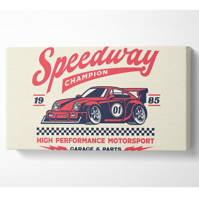 Speedway Champion Wide - Wrapped Canvas Art Prints August Grove Size: 50.8cm H x 101.6cm W x 1cm D on Productcaster.