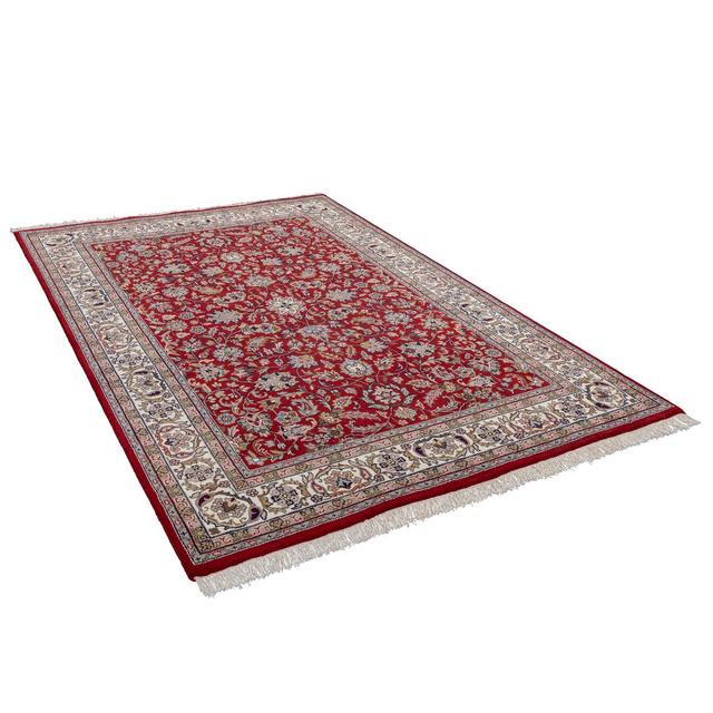 Benares Hand Knotted Wool Red Rug Theko Rug Size: Rectangular 120 x 180cm on Productcaster.