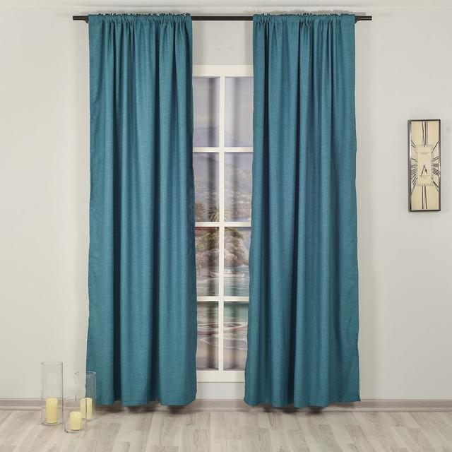 Extra langer & extra breiter Deko-Vorhang Lilijan Home & Curtain Panel-Größe: 140 cm Breite x 265 cm Höhe, Vorhang-Farbe: Indigoblau on Productcaster.