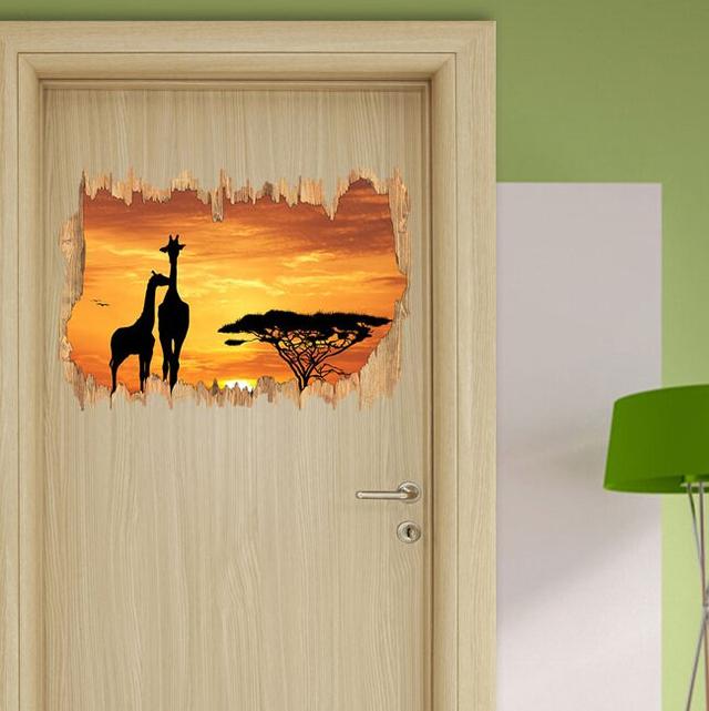 Wandtattoo Giraffen im Sonnenuntergang East Urban Home on Productcaster.