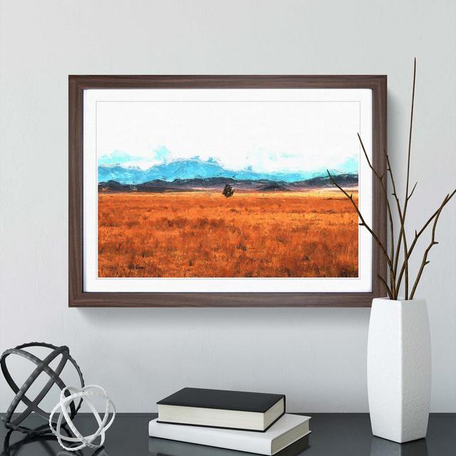 Lone Tree in Montana - Picture Frame Painting Print East Urban Home Frame Option: Walnut Framed, Size: 48cm H x 65cm W x 2cm D on Productcaster.