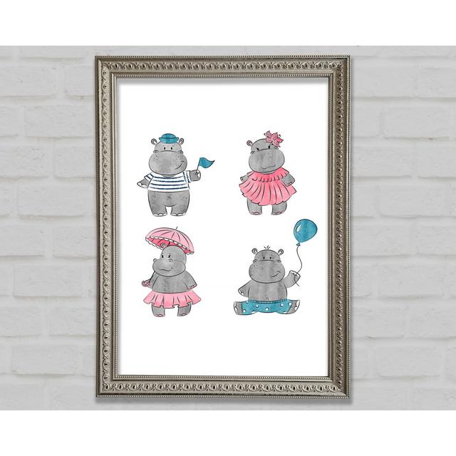 Hippo Love Framed Print Happy Larry Size: 84.1cm H x 59.7cm W on Productcaster.