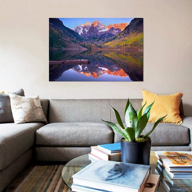 'Maroon Bells Reflected in Maroon Bells Lake, Snowmass Wilder' Graphic Art Print on Wrapped Canvas East Urban Home Size: 66.04cm H x 101.6cm W x 1.91c on Productcaster.