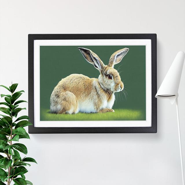 XH1022-353X A Cute Rabbit - Single Picture Frame Print Brambly Cottage Frame Colour: Black, Size: 34cm H x 46cm W x 2cm D on Productcaster.