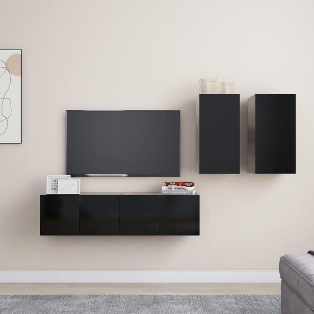 Wohnwand Axil für TVs bis zu 88" Ebern Designs Farbe: schwarz on Productcaster.