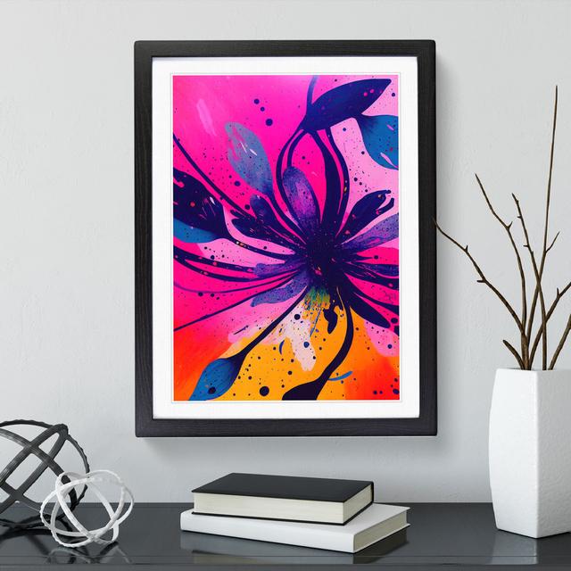 Paint Splash Flowers No.3 - Single Picture Frame Painting Metro Lane Size: 34cm H x 25cm W x 2cm D, Frame Colour: Black Framed on Productcaster.