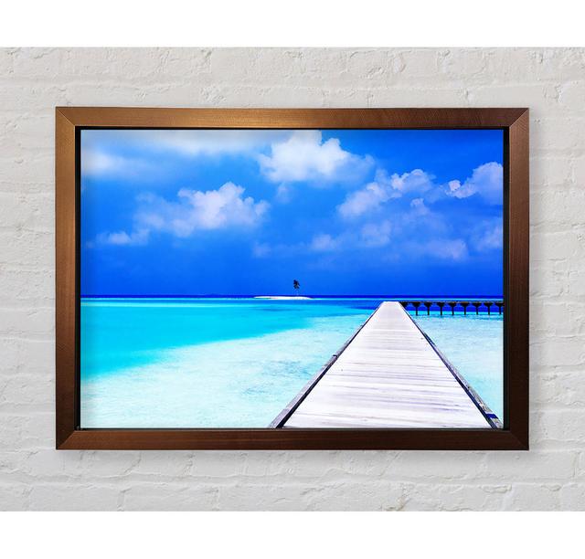 Turquoise Boardwalk Framed Print House of Hampton Size: 84.1cm H x 118.9cm W on Productcaster.