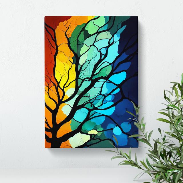 Colourful Abstract Tree No.5 - Graphic Art Marlow Home Co. Format: Wrapped Canvas, Size: 76cm H x 50cm W x 3cm D, Matte Colour: No Matte on Productcaster.