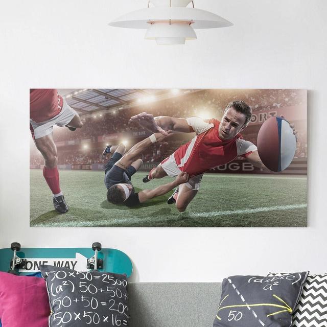 Leinwandbild Rugby East Urban Home Größe: 120 L x 60 B on Productcaster.