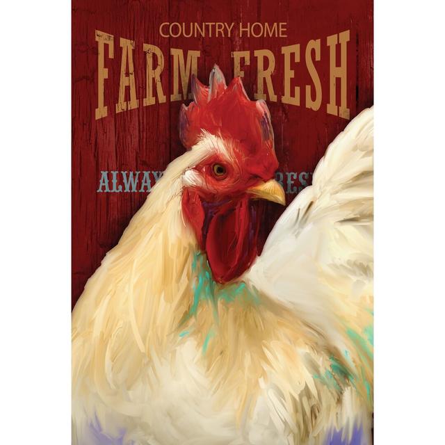 Farm Fresh Rooster - Wrapped Canvas Art Prints August Grove Size: 30cm H x 20cm W on Productcaster.