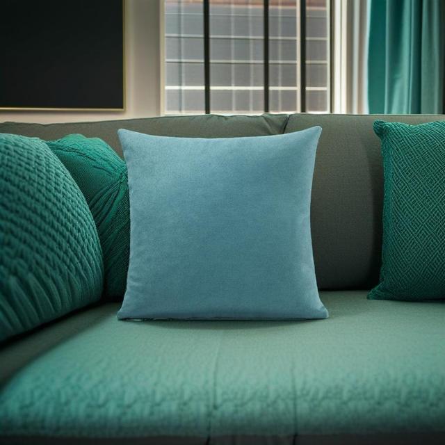 Velvet Feel Chenille Scatter Cushion Cover Ebern Designs Colour: Teal, Size: 45 cm x 45 cm on Productcaster.