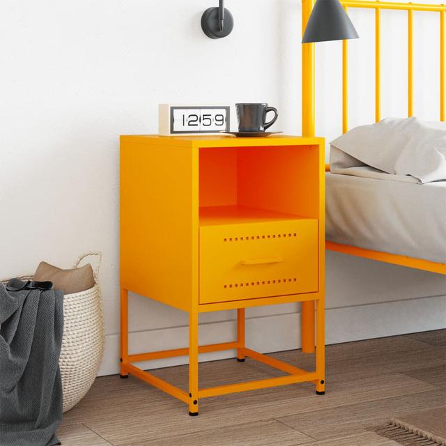 Latitude Run Bedside Cabinet 36X39x60.5 Cm Steel Latitude Run Colour: Mustard Yellow on Productcaster.