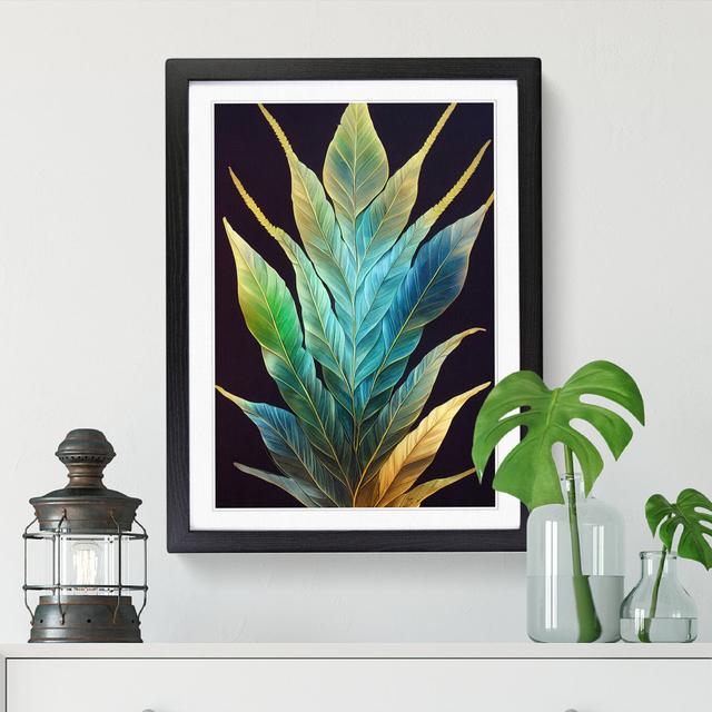 Fern Leaf Crystal - Print Bay Isle Home Size: 34cm H x 25cm W x 2cm D, Frame Option: Walnut on Productcaster.