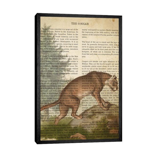 Vintage Cougar Print by Aged Pixel - Gallery-Wrapped Canvas Giclée on Canvas Langley Street Format: Black Floater Framed, Size: 101.6cm H x 66.04cm W on Productcaster.