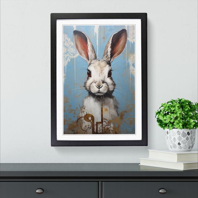 XYZ-FRM-V1223-5348 Rabbit Modern No.2 - Single Picture Frame Print on Wood Big Box Art Frame Colour: Black, Size: 34cm H x 25cm W x 2cm D on Productcaster.