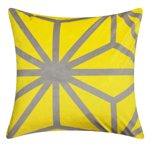 Acevedo Geometric Square Throw Pillow Cover 17 Stories Colour: Yellow on Productcaster.