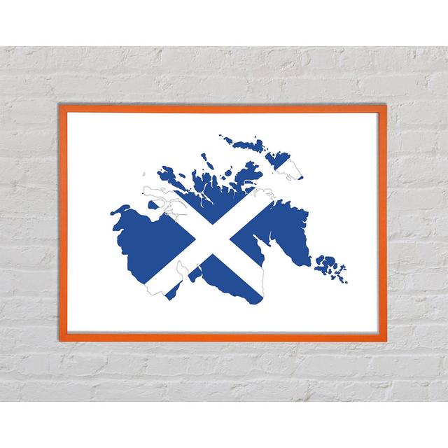 Scottish Flag over Map 1 - Single Picture Frame Art Prints Ivy Bronx Size: 59.7cm H x 84.1cm W x 2cm D on Productcaster.