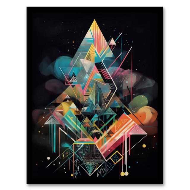 Shape Of My Soul Fractal Enlightenment Abstract Geometric - Single Picture Frame Print Wee Blue Coo on Productcaster.