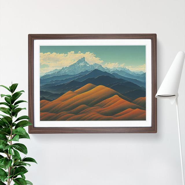 XH1022-10116X Welcoming Mountain Landscape - Single Picture Frame Painting Alpen Home Size: 46cm H x 64cm W x 2cm D, Format: Walnut Framed on Productcaster.