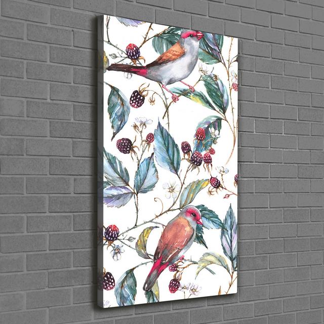 Birds And Blackberries - Wrapped Canvas Art Prints Ophelia & Co. on Productcaster.