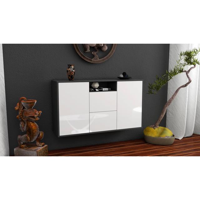 Rohan Sideboard Brayden Studio Colour (Body/Front): Black/High Gloss White on Productcaster.