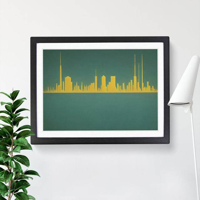 Extravagant Abstract City Skyline - Single Picture Frame Painting 17 Stories Size: 34cm H x 46cm W x 2cm D, Frame Colour: Black on Productcaster.