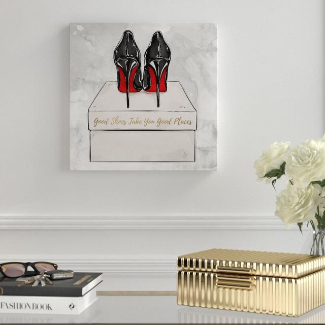 Good Shoes Gift Watercolour by Oliver Gal - Graphic Art Print on Paper East Urban Home Size: 91.44cm H X 91.44cm W X 3.81cm D, Format: Wrapped Canvas on Productcaster.