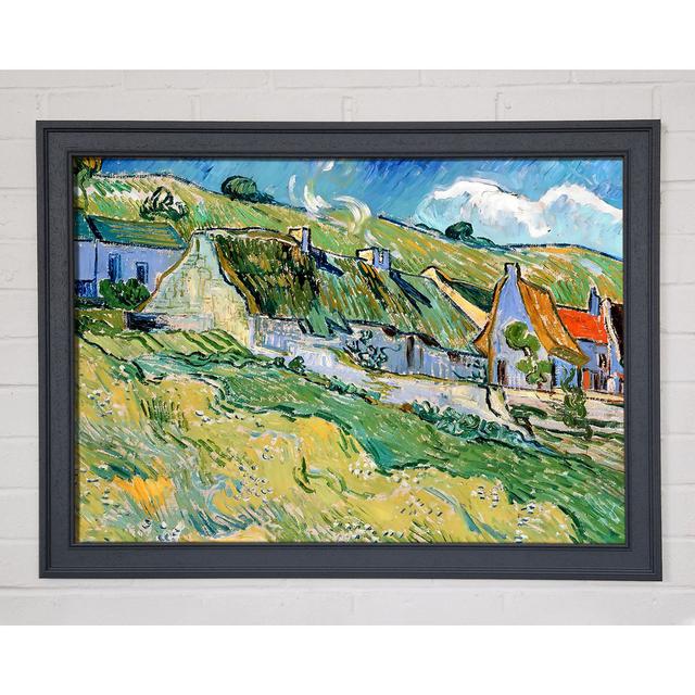 Van Gogh Thatched Cottages Framed Print August Grove Size: 59.7cm H x 84.1cm W x 1.5cm D on Productcaster.