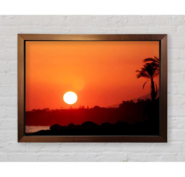 Peach Ocean Sunset Framed Print Highland Dunes Size: 42cm H x 59.7cm W on Productcaster.