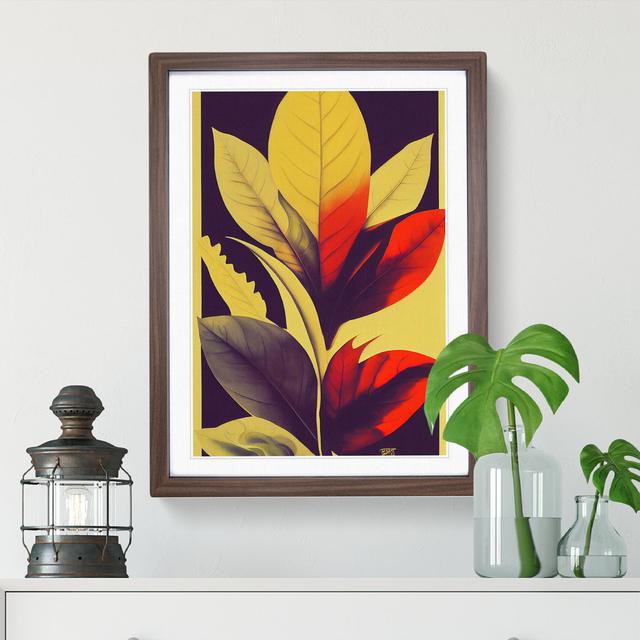 XV1022-44X A Fancy Leaves - Single Picture Frame Print Marlow Home Co. Frame Colour: Walnut Framed, Size: 34cm H x 25cm W x 2cm D on Productcaster.