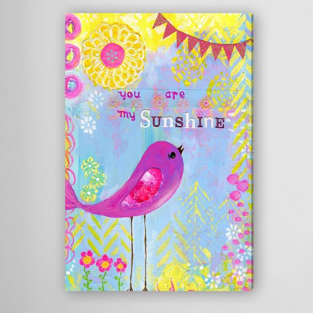 'Sunshine Bird' by Jill Lambert Art Print Wrapped on Canvas East Urban Home Size: 152cm H x 101cm W x 3.81cm D on Productcaster.