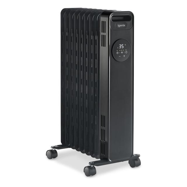 2000W Digital Oil Filled Radiator Igenix Finish: Black on Productcaster.