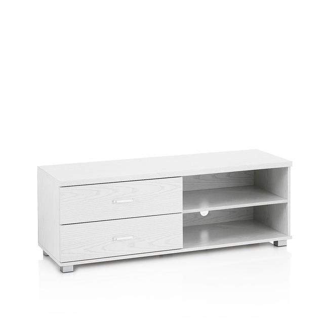 Tv Stand Nethuki Bleached Oak 17 Stories Colour: White on Productcaster.