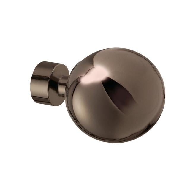 Sphere Ball Curtain Finial (Set of 2) Symple Stuff Finish: Polished Graphite on Productcaster.