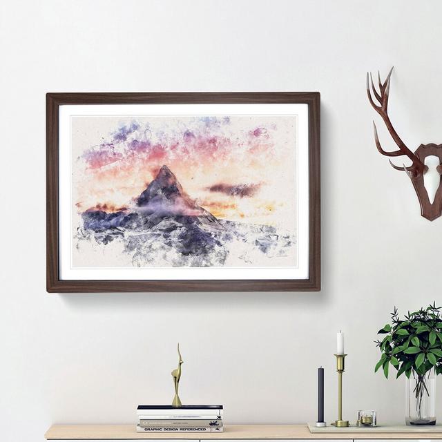 Matterhorn Mountain in Zermatt - Picture Frame Painting Print East Urban Home Frame Option: Walnut Framed, Size: 62cm H x 87cm W x 2cm D on Productcaster.