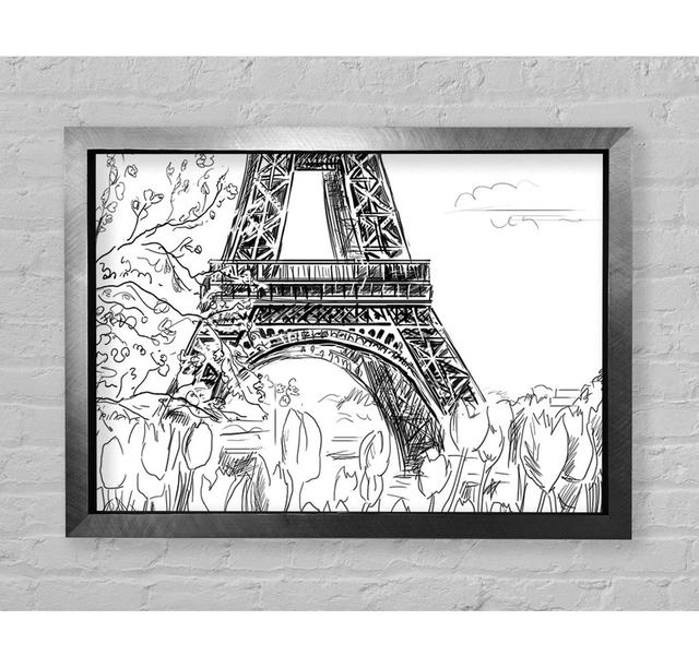 Eiffel Tower Close Up 1 - Single Picture Frame Art Prints Bright Star Size: 100cm H x 141.4cm W x 3.4cm D on Productcaster.