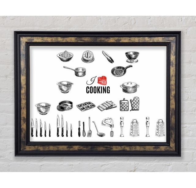 I Love Cooking 8 - Single Picture Frame Art Prints August Grove Size: 59.7cm H x 84.1cm W on Productcaster.