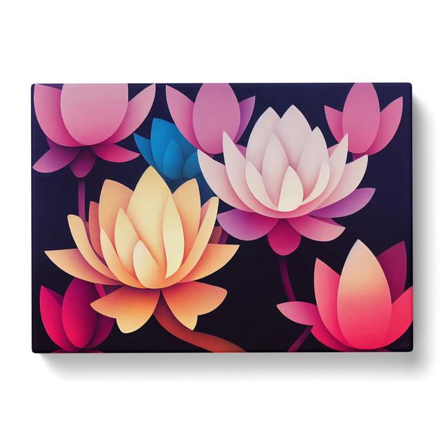 Inspirational Lotus Flowers - Wrapped Canvas Print ClassicLiving Size: 40cm H x 60cm W x 3cm D on Productcaster.