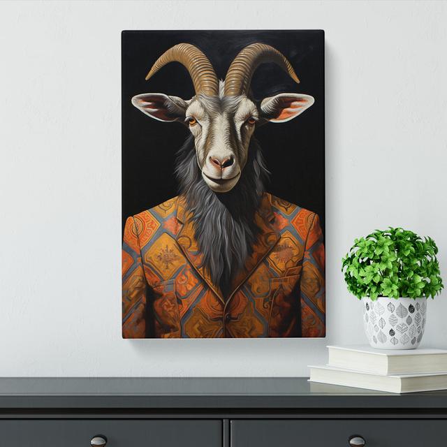 Goat Hard Edge Painting No.2 - No Frame Print Happy Larry Size: 50cm H x 35cm W x 3cm D on Productcaster.